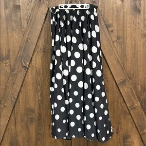 Black and White Polka Dot flowy Skirt